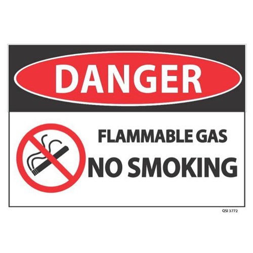 Danger Flammable Gas No Smoking Safety Sign 340x240mm