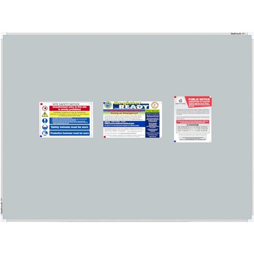 Boyd  Pinboard Aluminium Frame 1500x1200mm Grey Fabric