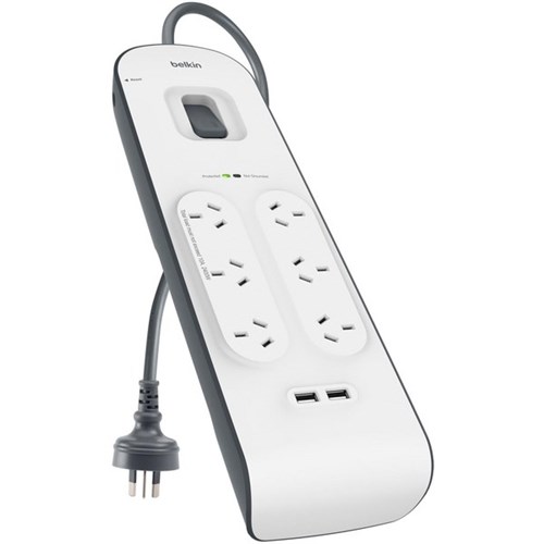 Belkin Surge Protector 6 Outlet 2 USB Ports