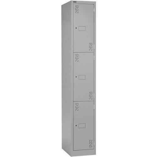 Precision Classic 3 Tier Locker 300mm Camlock Silver Grey