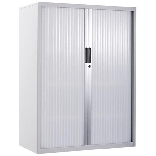 Precision Strata 2 4 Tier Tambour Cabinet White 900mm