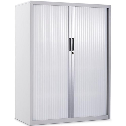Precision Strata 2 3 Tier Tambour Cabinet White 900mm