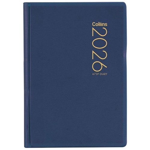 Collins A73P Pocket Diary Week To View 2026 Navy