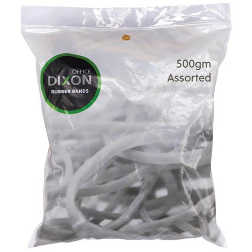 Dixon Rubber Bands 500g Assorted