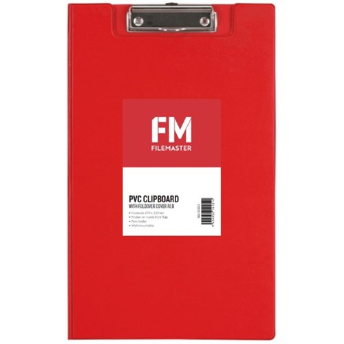 FM PVC Clipboard With Flap Foolscap Red