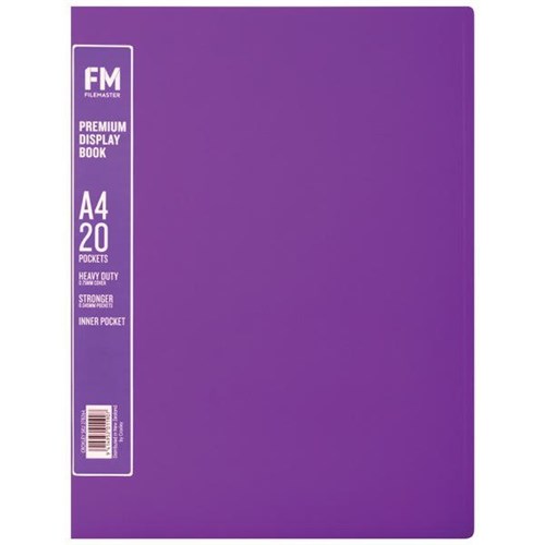 FM A4 Premium Display Book 20 Pockets Passion Purple