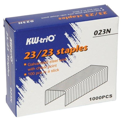 KW-triO 023N Heavy Duty Staples 23/23, Box of 1000