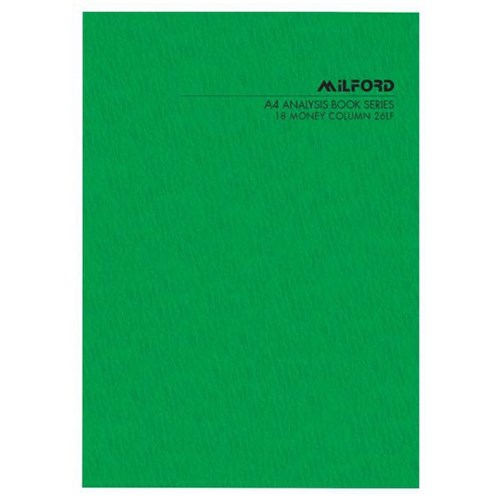 Milford A4 18MC Analysis Book Limp Cover 26 Leaves