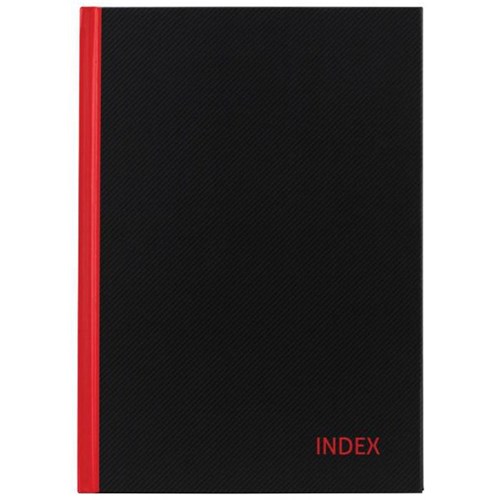 Milford A6 Notebook Indexed Red & Black 100 Leaves