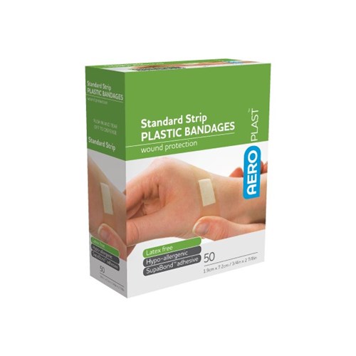Aeroplast Plastic Plasters 72x19mm Flesh Colour, Pack of 50