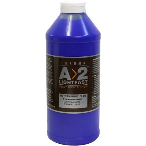 A2 Art Student Acrylic Paint 1L Ultramarine Blue