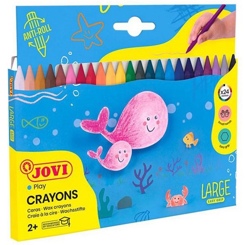 Jovi Hard Crayons Assorted Colours, Pack of 24