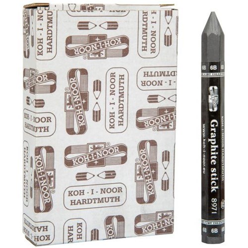 Koh-I-Noor Hexagonal 6B Graphite Stick, Box of 12