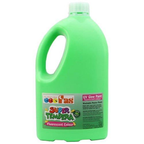 Fas Super Tempera Poster Paint 2L Fluoro Green UV Glow
