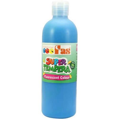 Fas Super Tempera Poster Paint 500ml Fluoro Blue