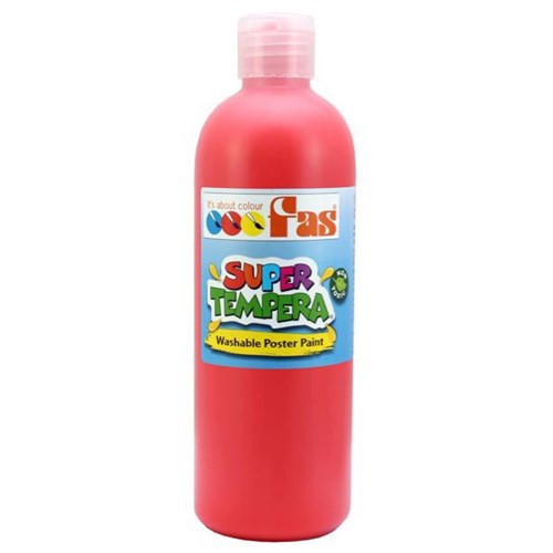 Fas Super Tempera Poster Paint 500ml Brilliant Red