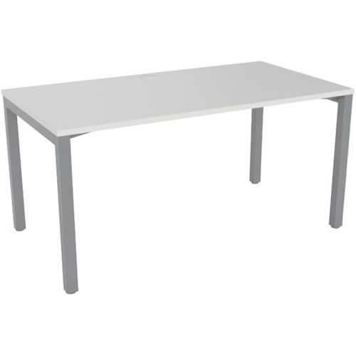 1500x800mm White Top/Silver Frame