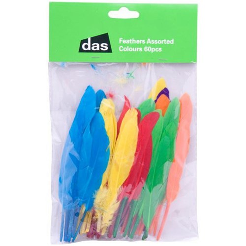 Craft Feathers Assorted Colours Bag of 60