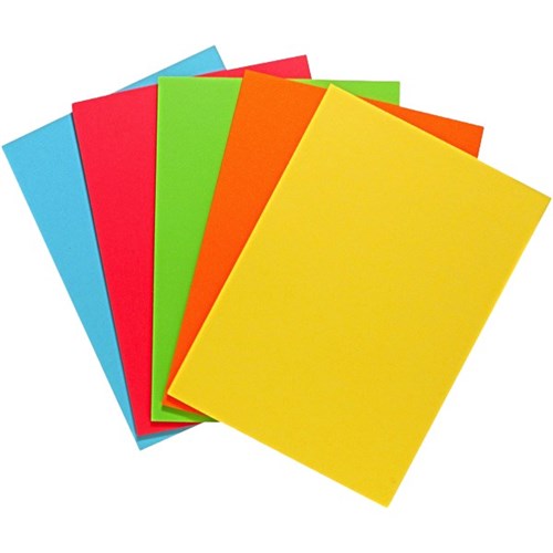 A3 300gsm Assorted Bright Coloured Card, Pack of 100