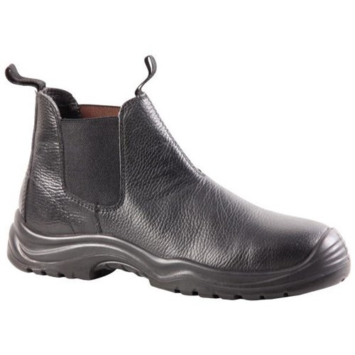 Bison Trade Leather Safety Boots Slip On Size 11 Black
