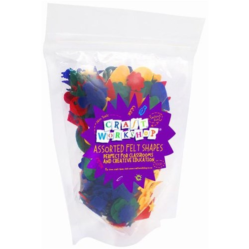 Craft Workshop Felt Shapes Assorted Shapes & Colours, Pack of 500