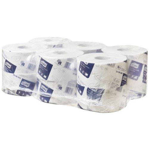 Tork T2 Advanced Mini Jumbo Toilet Tissue 2 Ply, Carton of 12
