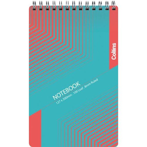 Collins Reporters Notebook Polypropylene Spiral 200x127mm 100 Leaves
