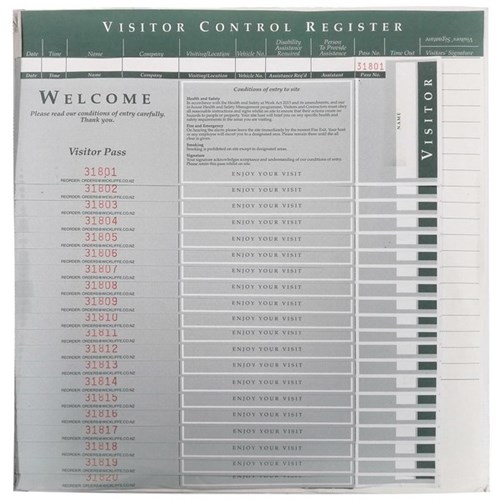 Kalamazoo Visitor Passes Self Adhesive, Pack of 100