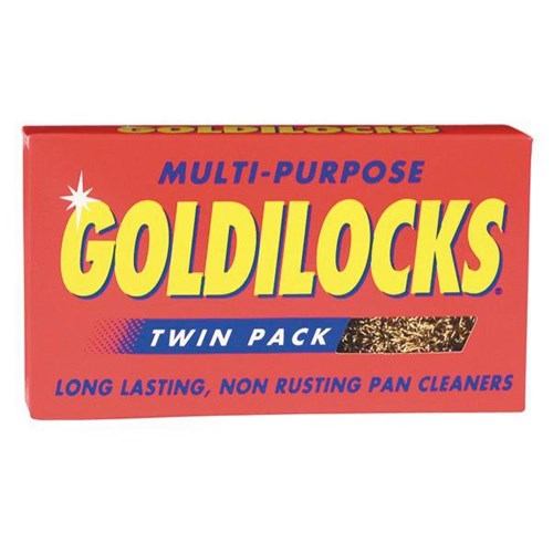 Goldilocks Multipurpose Brass Scouring Pad Twin Packs, Carton of 24