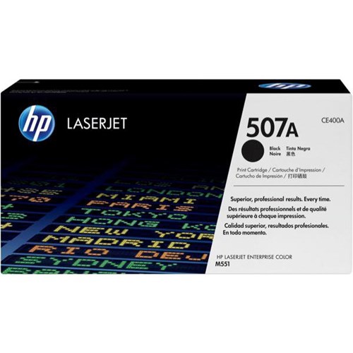 HP 507A Black Laser Toner Cartridge CE400A