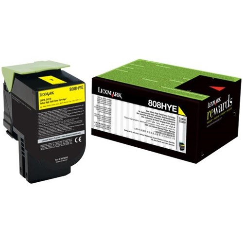 Lexmark 808HY 80C8HY Yellow Laser Toner Cartridge HIgh Yield