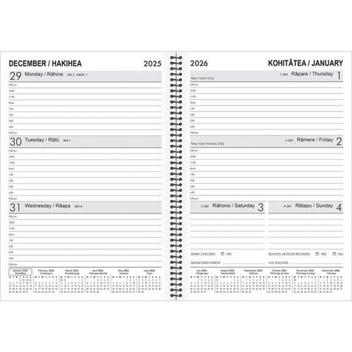 Collins A53 Student Diary A5 Wiro Week To View 2026