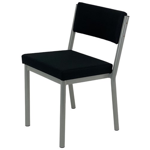 MS3 Stacker Chair Silver Frame Charade Fabric/Black