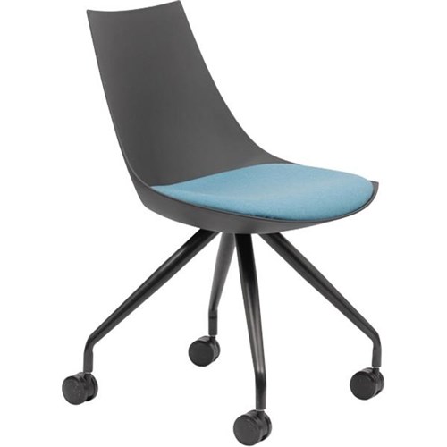 Luna Visitor Chair Motion Felt Ice Blue/Black