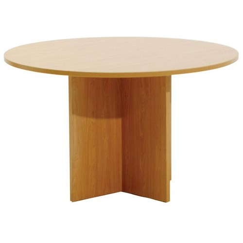 Meeting Table Round 900mm Crucifix Base Tawa