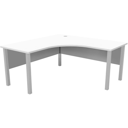 City Workstation 1800mm Silver Legs Snowdrift