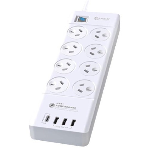 Sansai 8-Way Powerboard 8 Socket 4 USB