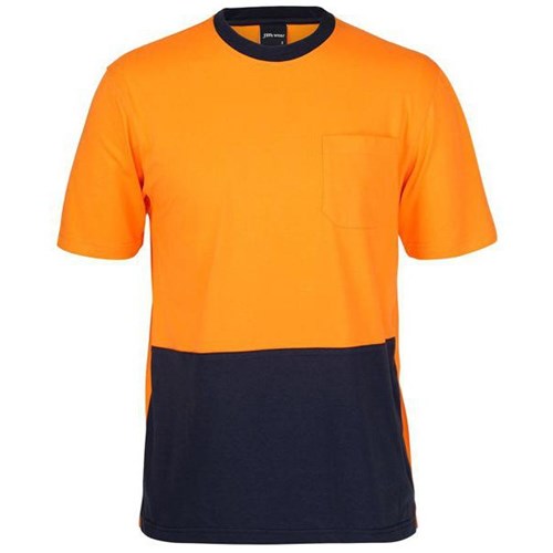 JB's Wear Hi Vis Tee Shirt Crew Neck Orange/Navy
