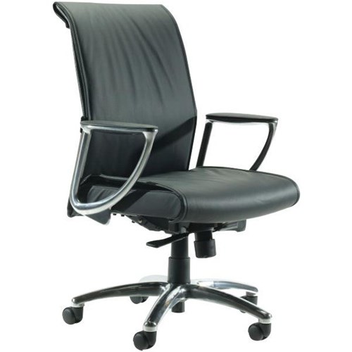 Bentley Executive Chair Black Leather/Polished Aluminium